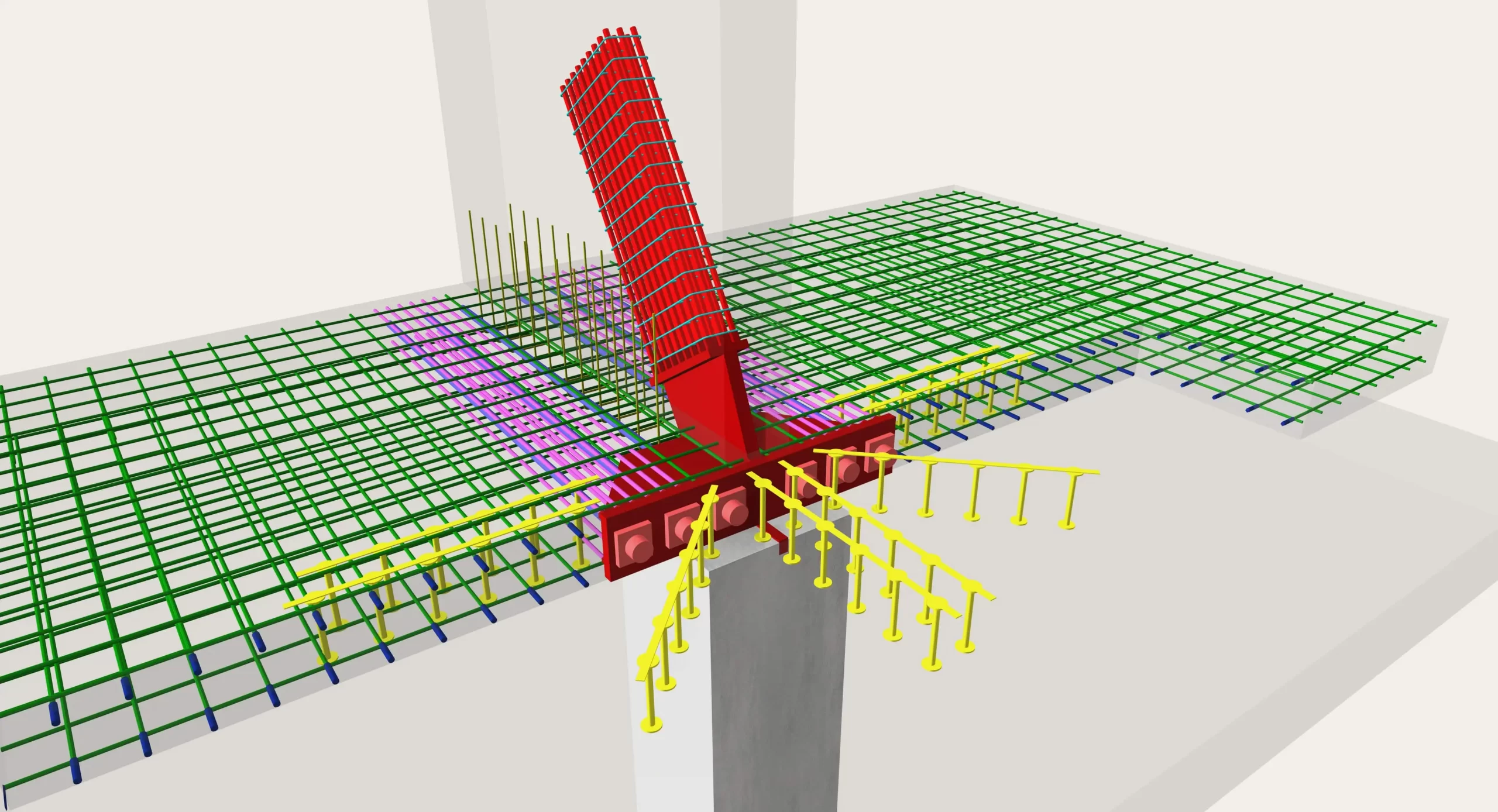 Rebar plan and punching rods in 3D
